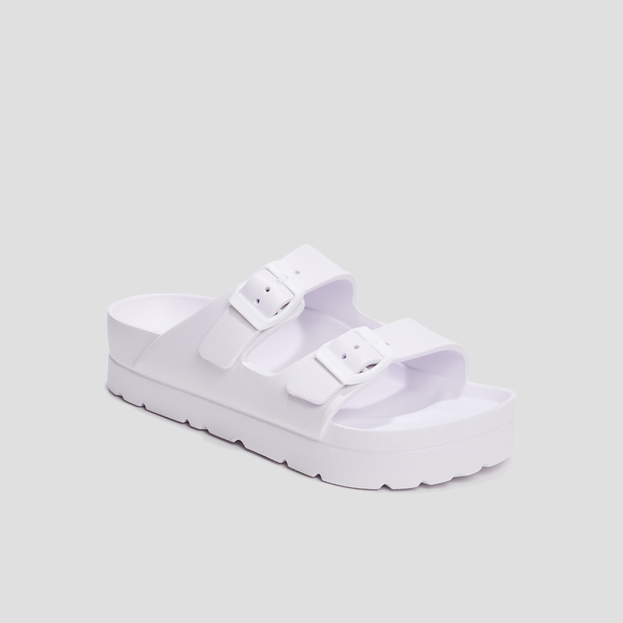 Mules de plage plateformes blanc femme | La Halle