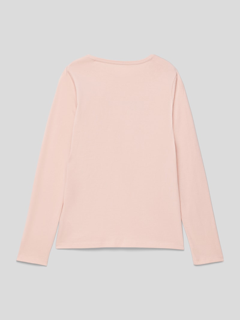 Longsleeve aus Baumwolle mit Label-Detail in hellrosa
