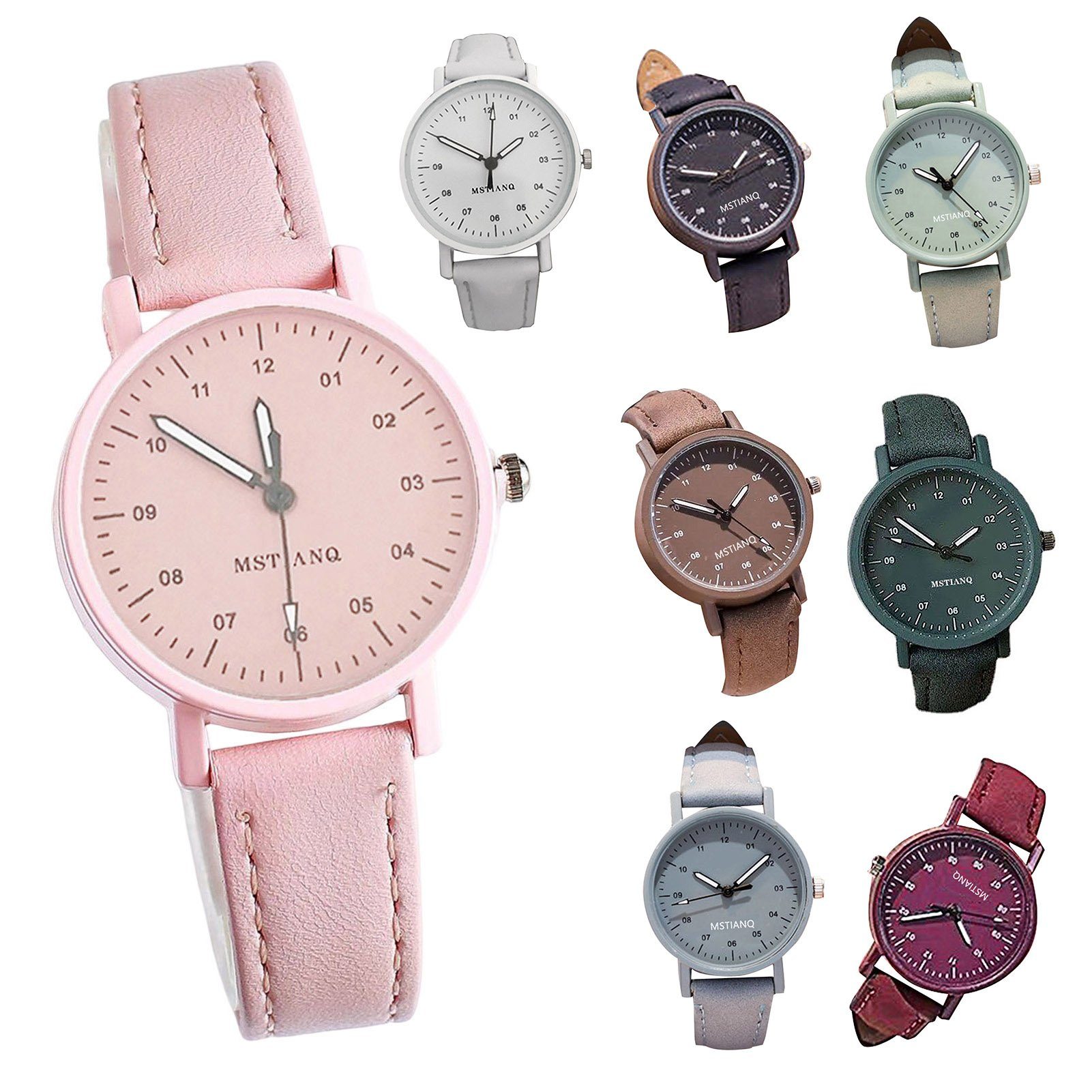 farfi Quarzuhr Damen-Quarzuhr mit rundem Zifferblatt und Quarzwerk, ideal auch als Geschenk