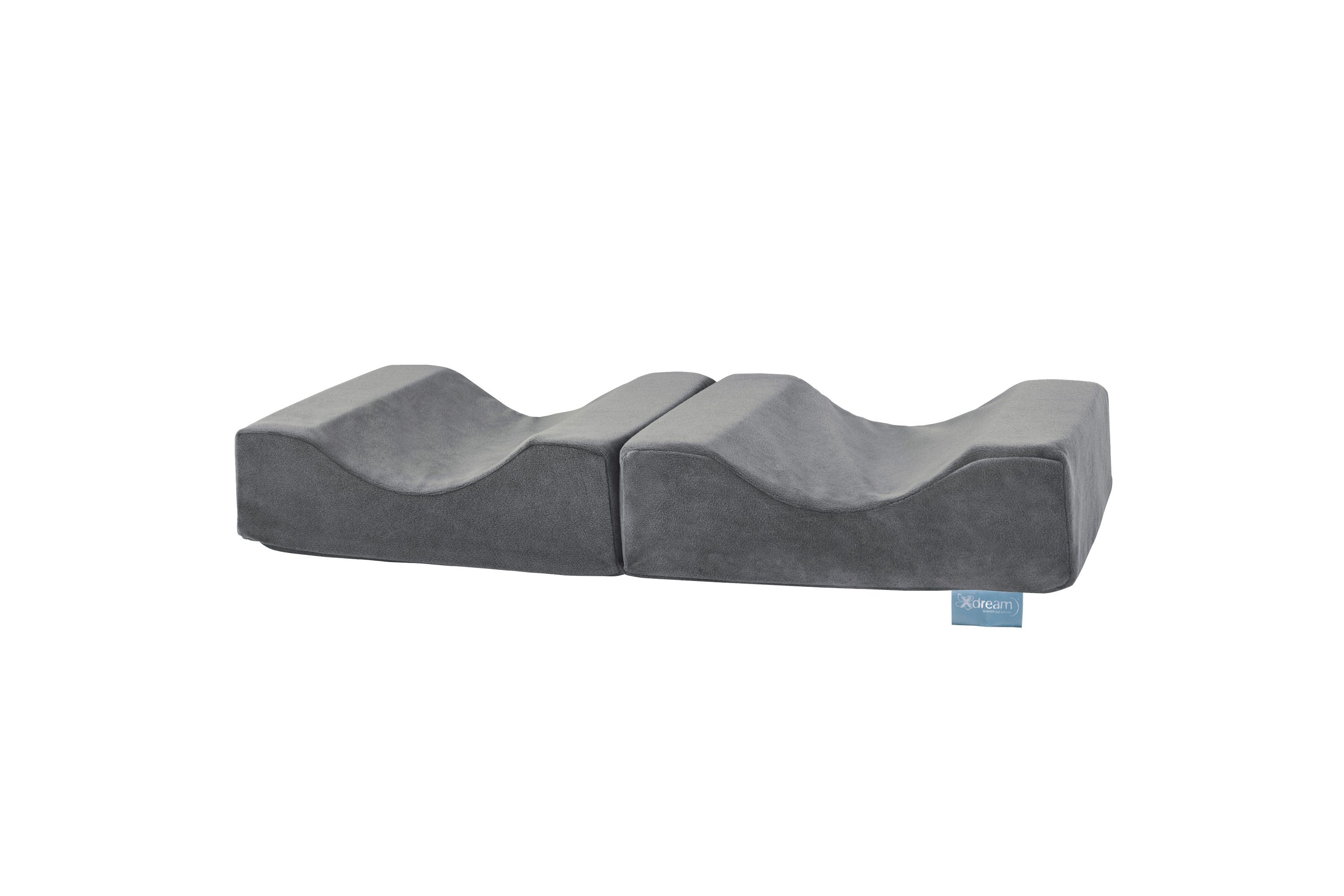 XDREAM Kniekissen ergonomisch geformtes Beinkissen aus Viscoschaum mit Memory-Effekt, (1-St), stützt und entlastet die Beine ideal, super weicher Mikroplüschbezug