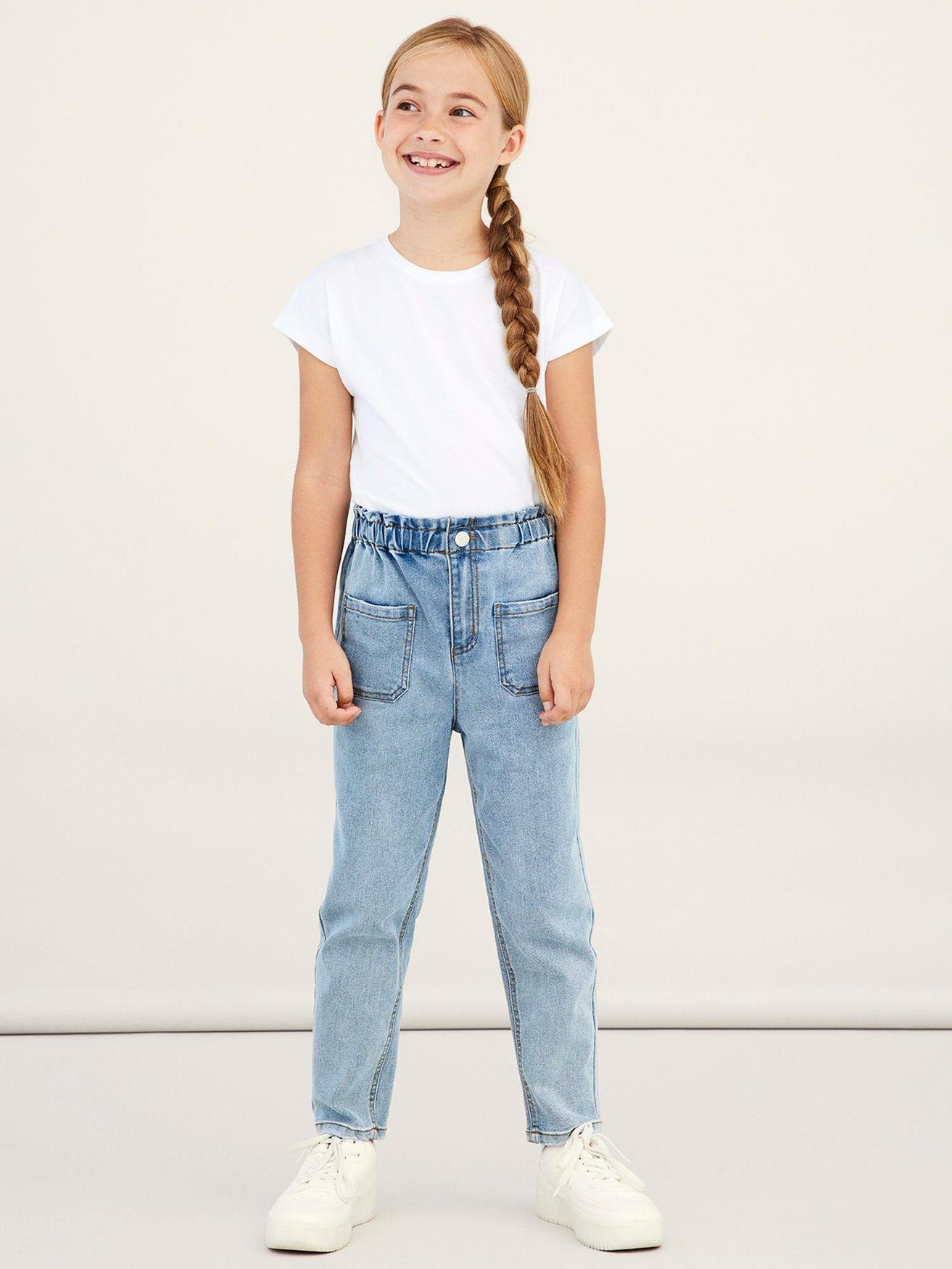 Name It Regular-fit-Jeans Stretch Jeans Gerade Bleached Denim Pants NKFBELLA (1-tlg) 6482 in Hellblau