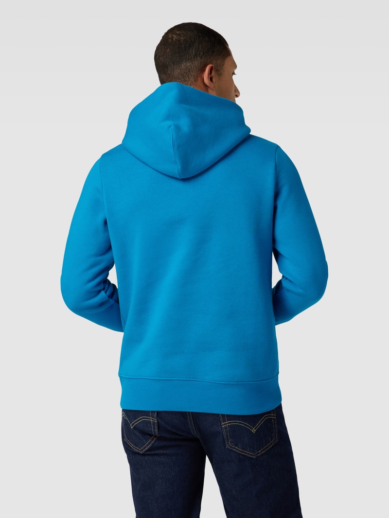 Hoodie mit Label-Print Modell 'MONOTYPE' in aqua blau