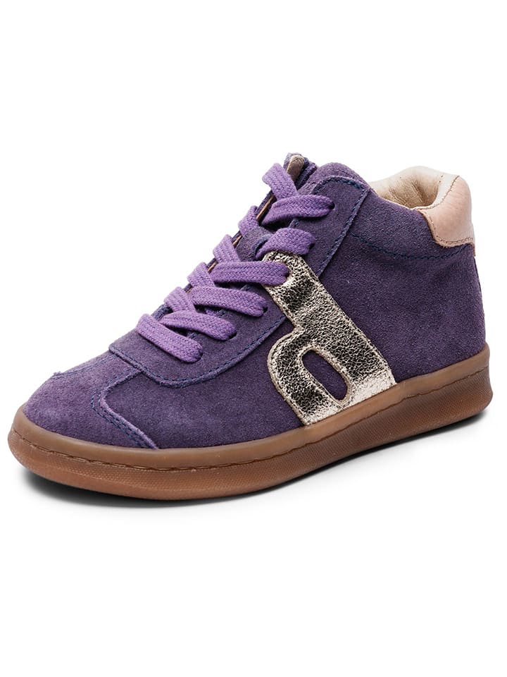 bisgaard Leder-Sneakers in Lila/ Gold günstig kaufen