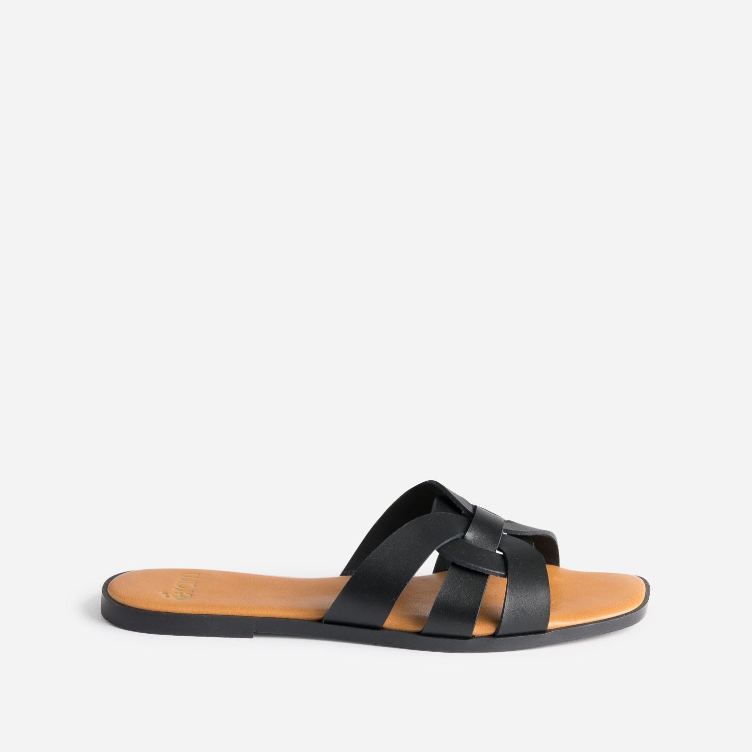 Mule noire en cuir