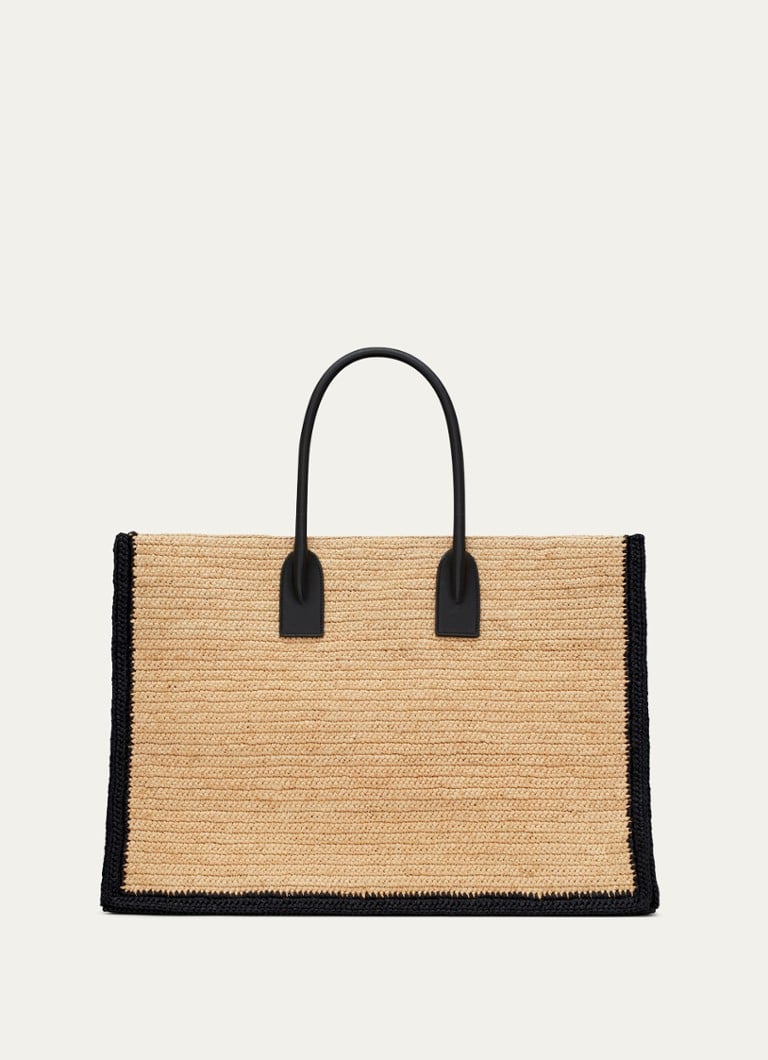 Geantă de umăr Saint Laurent Rive Gauche Raffia