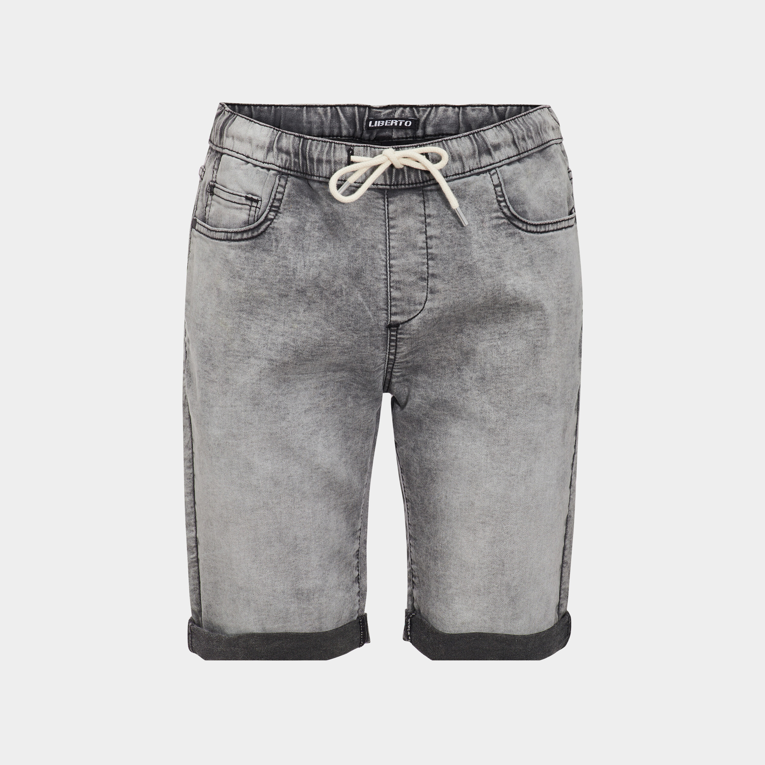 Jogging-Short avec cordon denim gris homme | La Halle