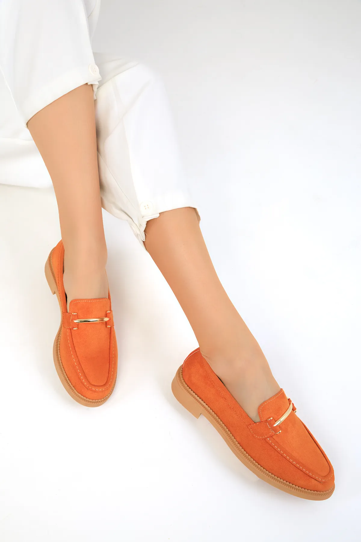 SOHO  Orange Wildleder Damen Freizeitschuhe 18339