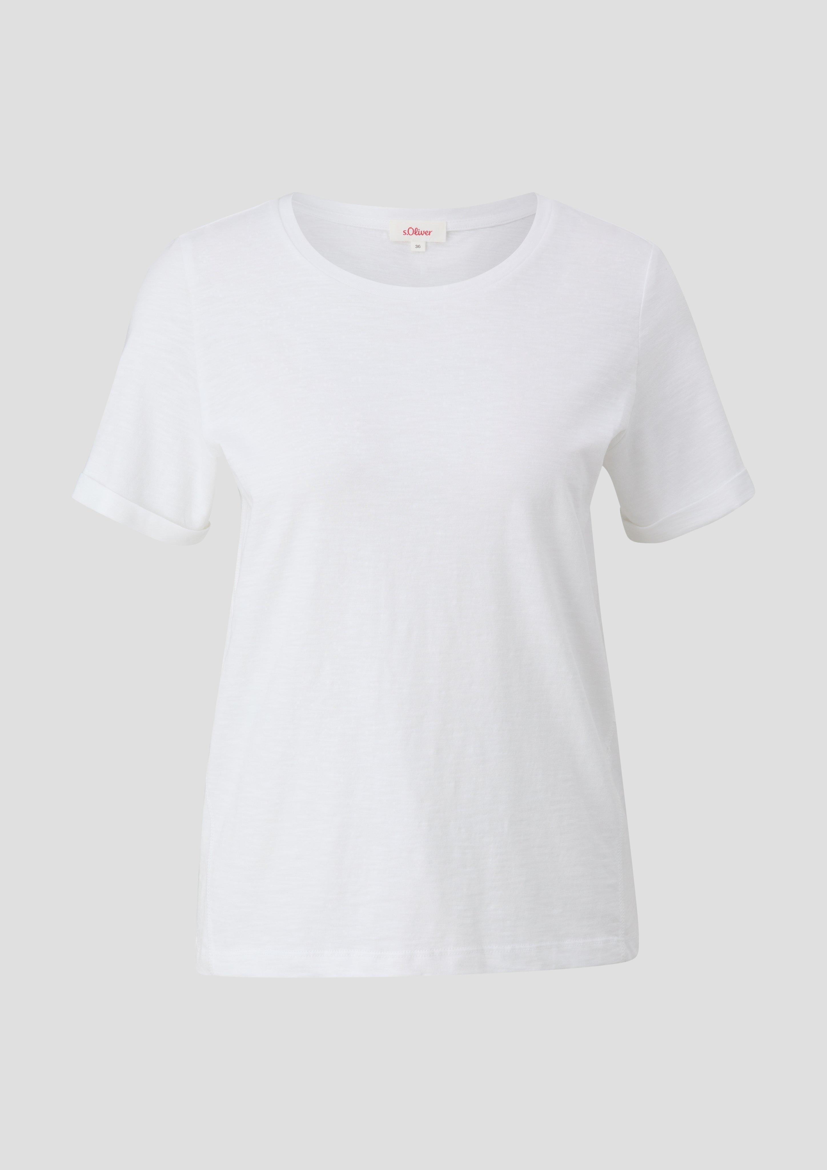 T-Shirt mit Umschlag am Ärmel  2144451-0100