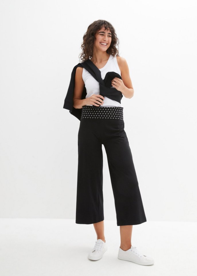 Shirt-Culotte mit Bequembund, wadenlang