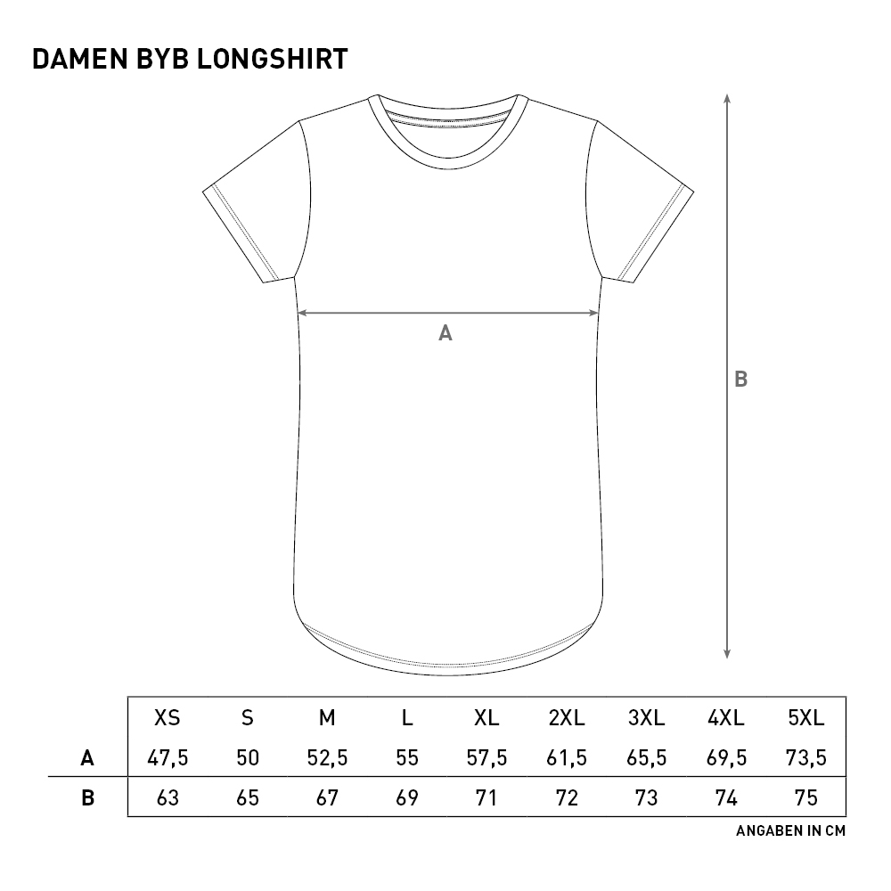 Damen T-Shirt lang -DYN- schwarz