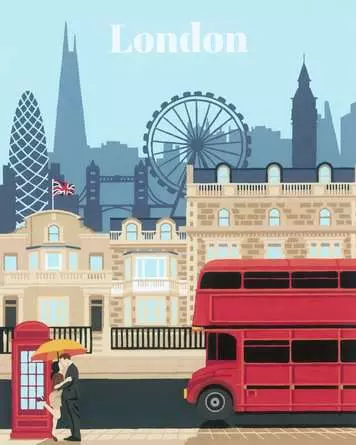 CreArt Farbenfrohes London - Malen nach Zahlen für Erwachsene