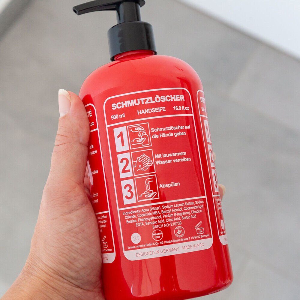 ACCENTRA Handseife Witzige Geschenkidee für Feuerwehrleute / Feuerwehr Seife, Nachfüllbar - Super als Geburtstagsgeschenk geeignet