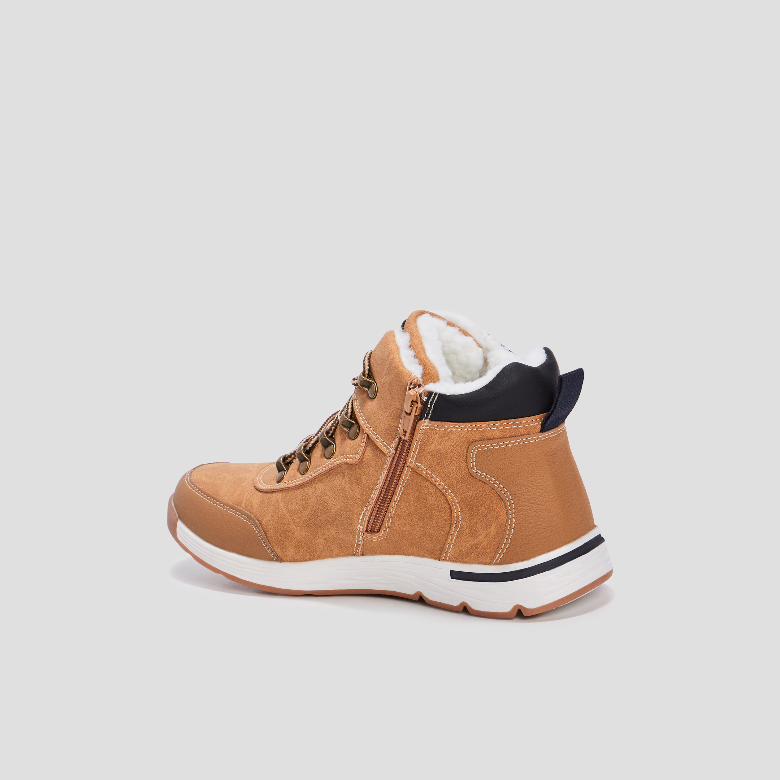 Baskets montantes zippées Creeks beige garçon | La Halle