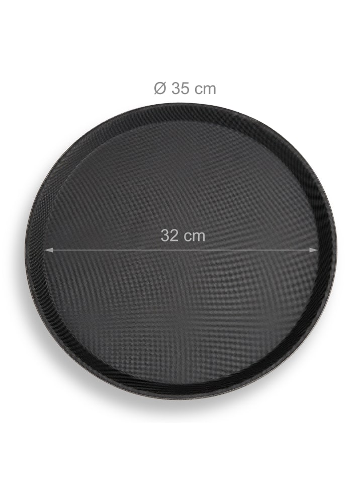 relaxdays Gastro Tablett in Schwarz - Ø 35 cm günstig kaufen onesize