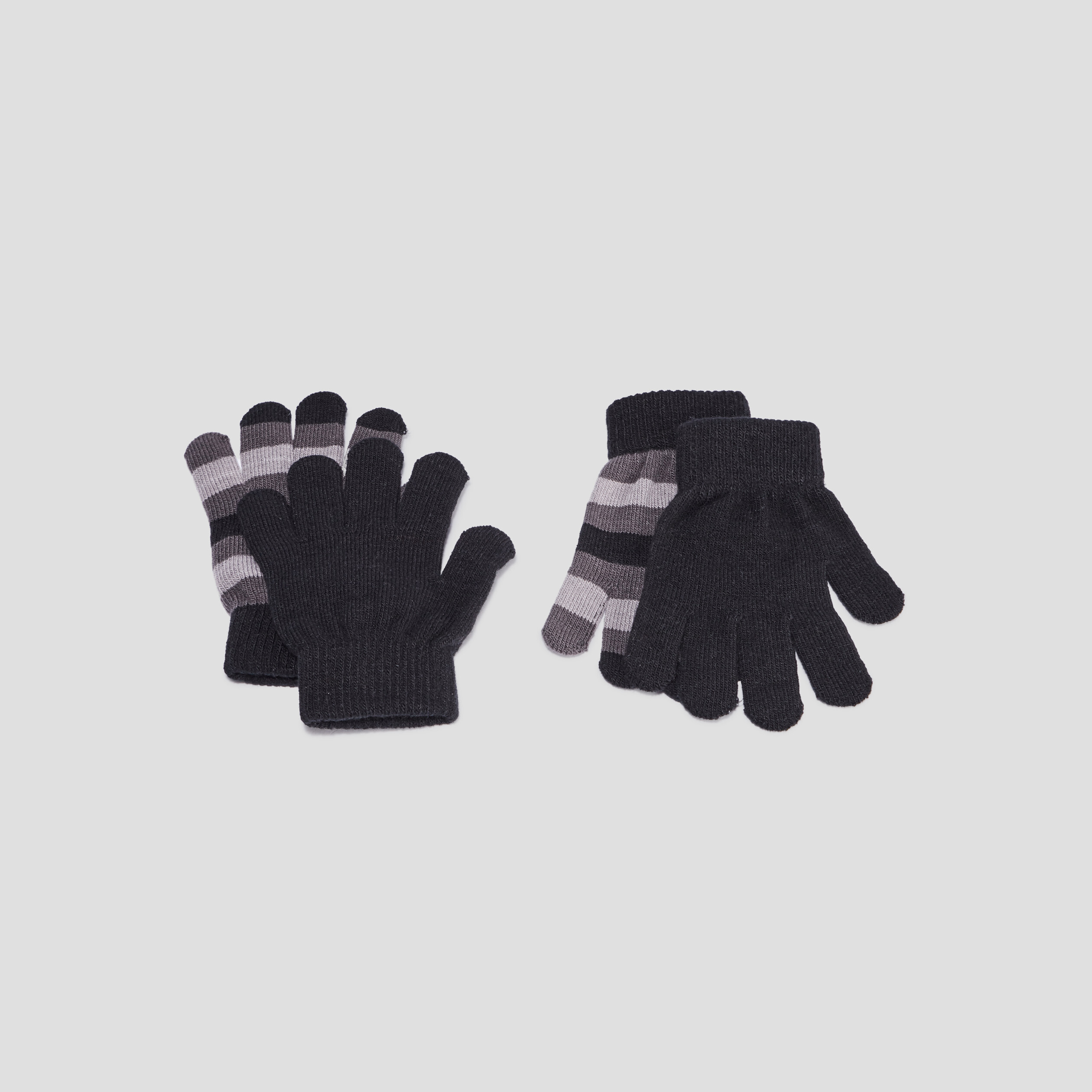 Lot 2 paires gants noir garçon | La Halle