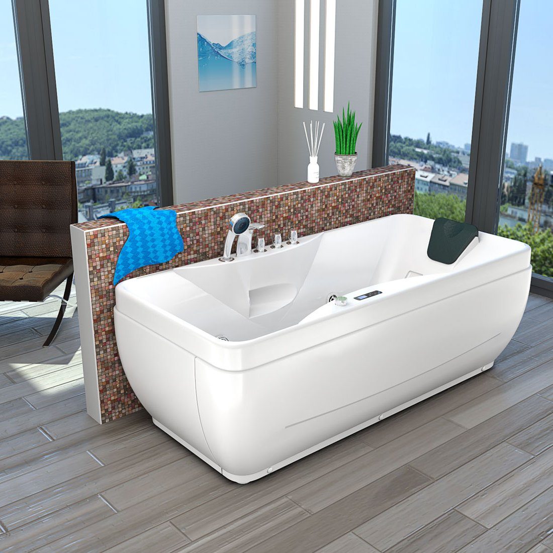 AcquaVapore Whirlpool-Badewanne Whirlpool Pool Badewanne Wanne W49H-PR 170x80cm