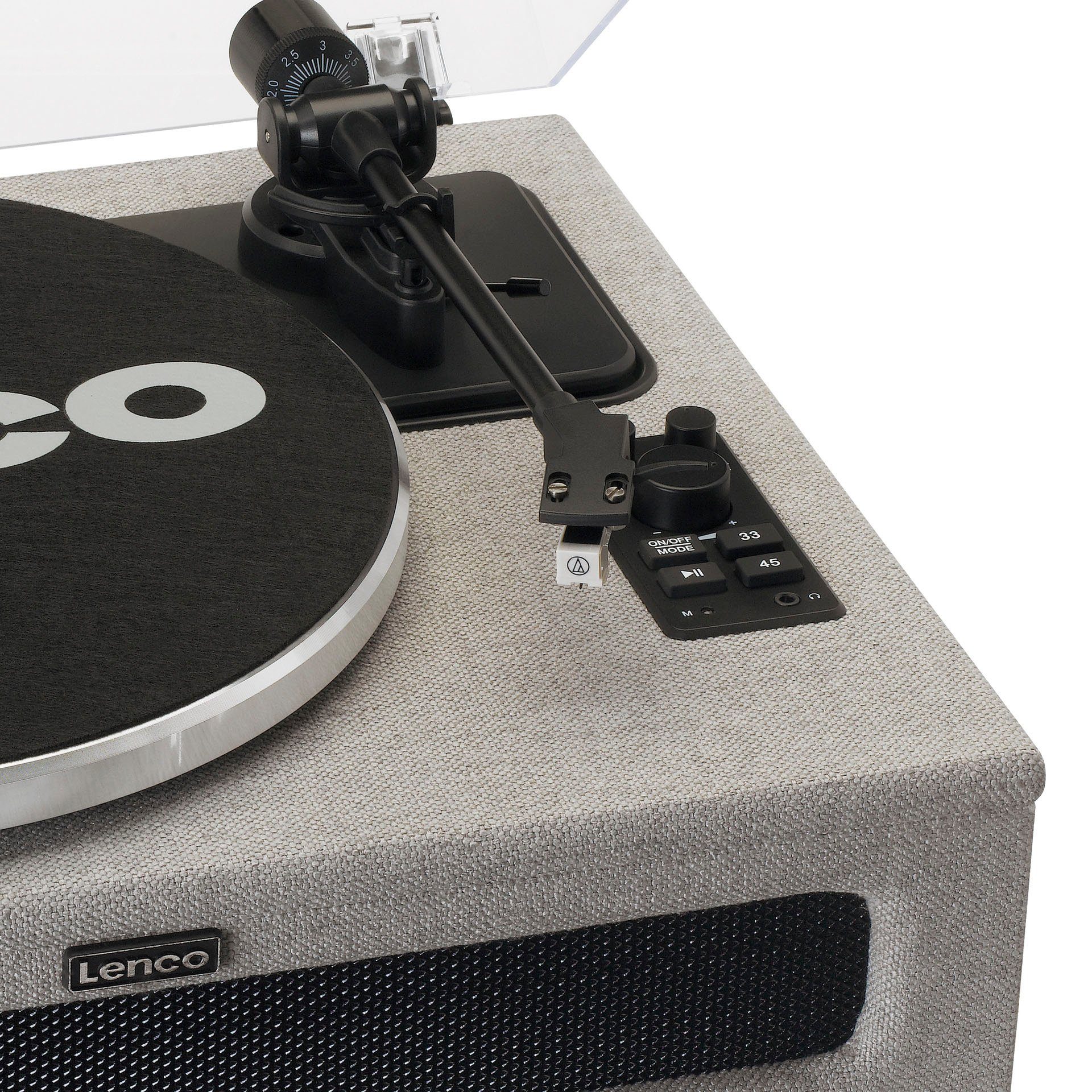 Lenco LS-440 Plattenspieler (Riemenantrieb, Bluetooth, mit 4 eingebauten Lautsprechern)