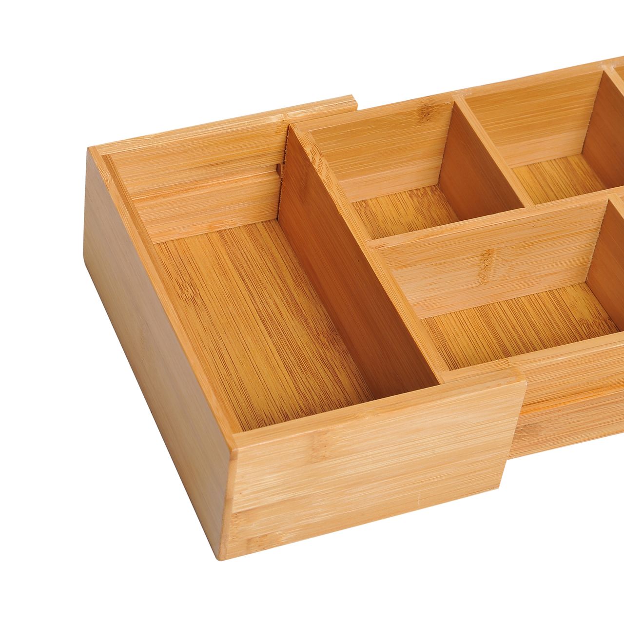 HOMCOM Aufbewahrungsbox Ordnungsbox Schubladen Organizer ausziehbar Bambus Natur L24,6 x B17,6 x H7 cm