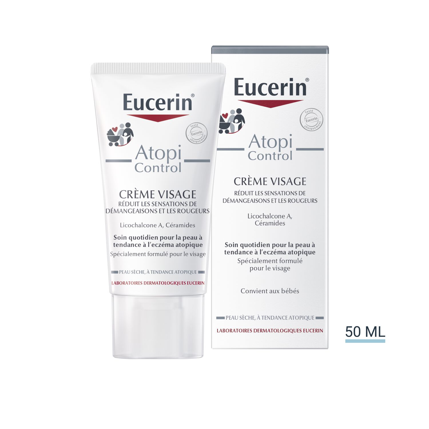 Eucerin Atopicontrol Crème Visage Calmante et Apaisante - Peaux Sèches à Atopiques