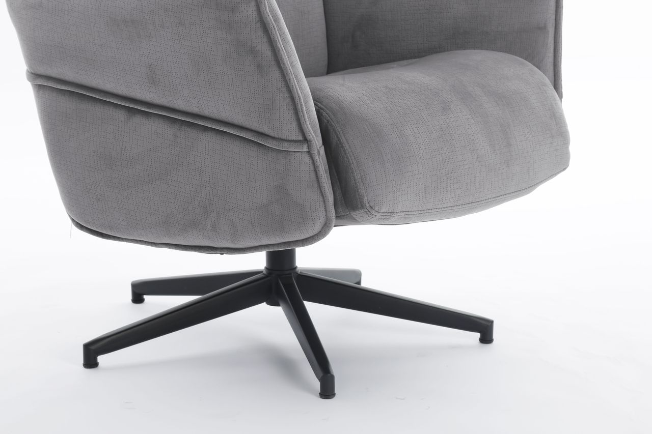Happy Home Happy Home gepolsteter Relaxsessel mit Hocker HWP60-GRA grau