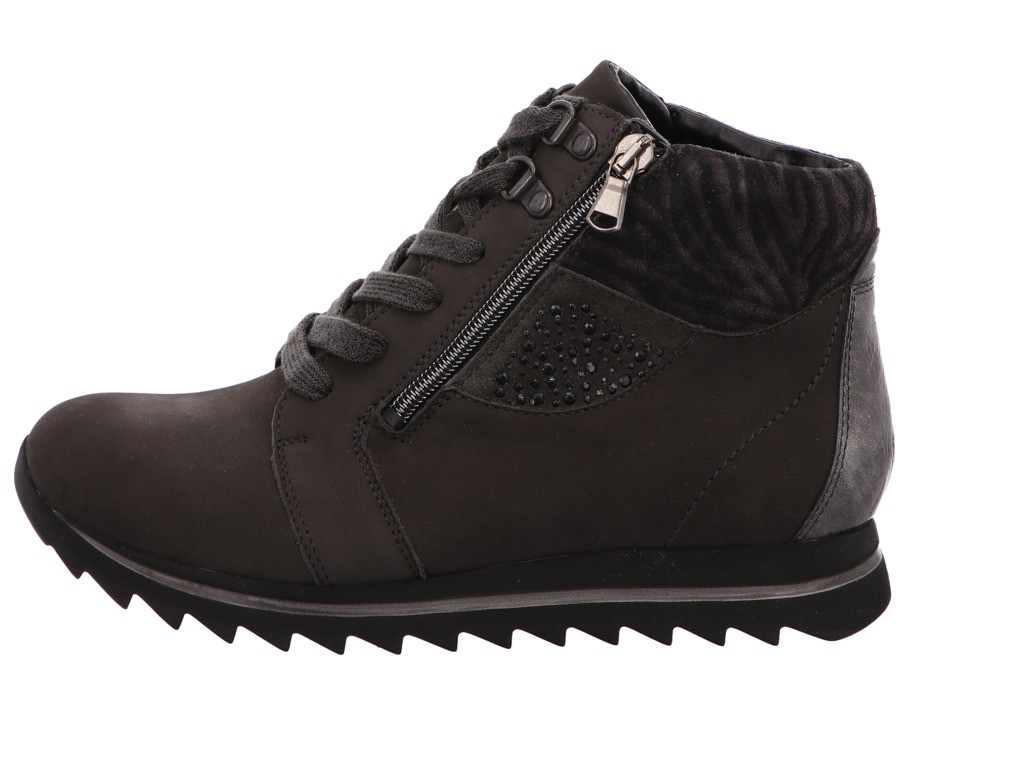WALDLÄUFER Schnür-Stiefeletten grau DENVER VELOUR OKAPI TAIP.
