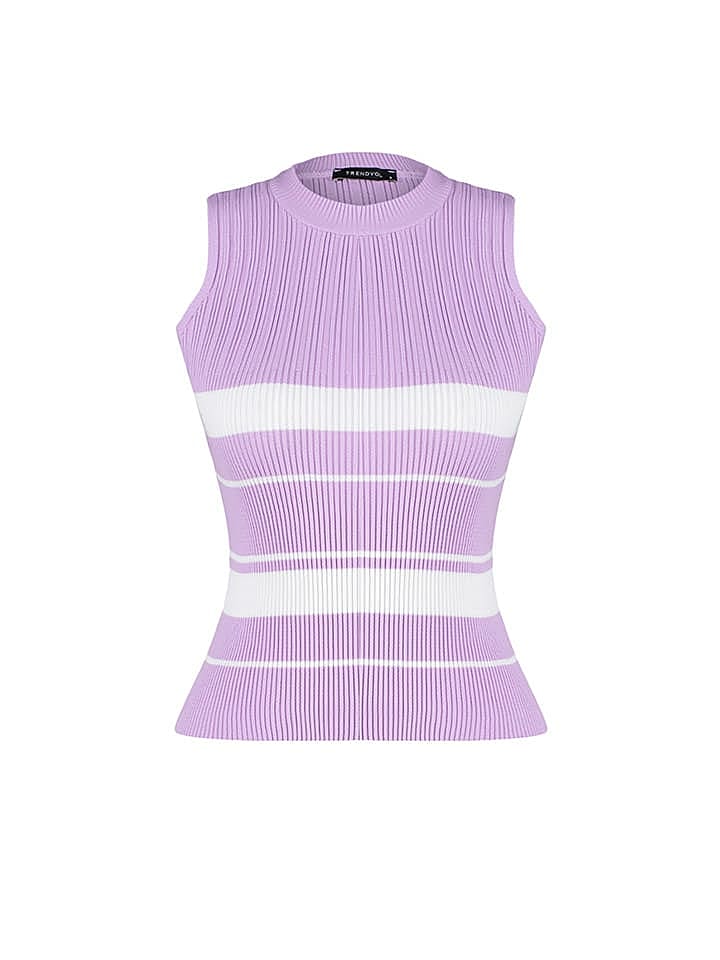 trendyol Top in Flieder/ Weiß günstig kaufen S