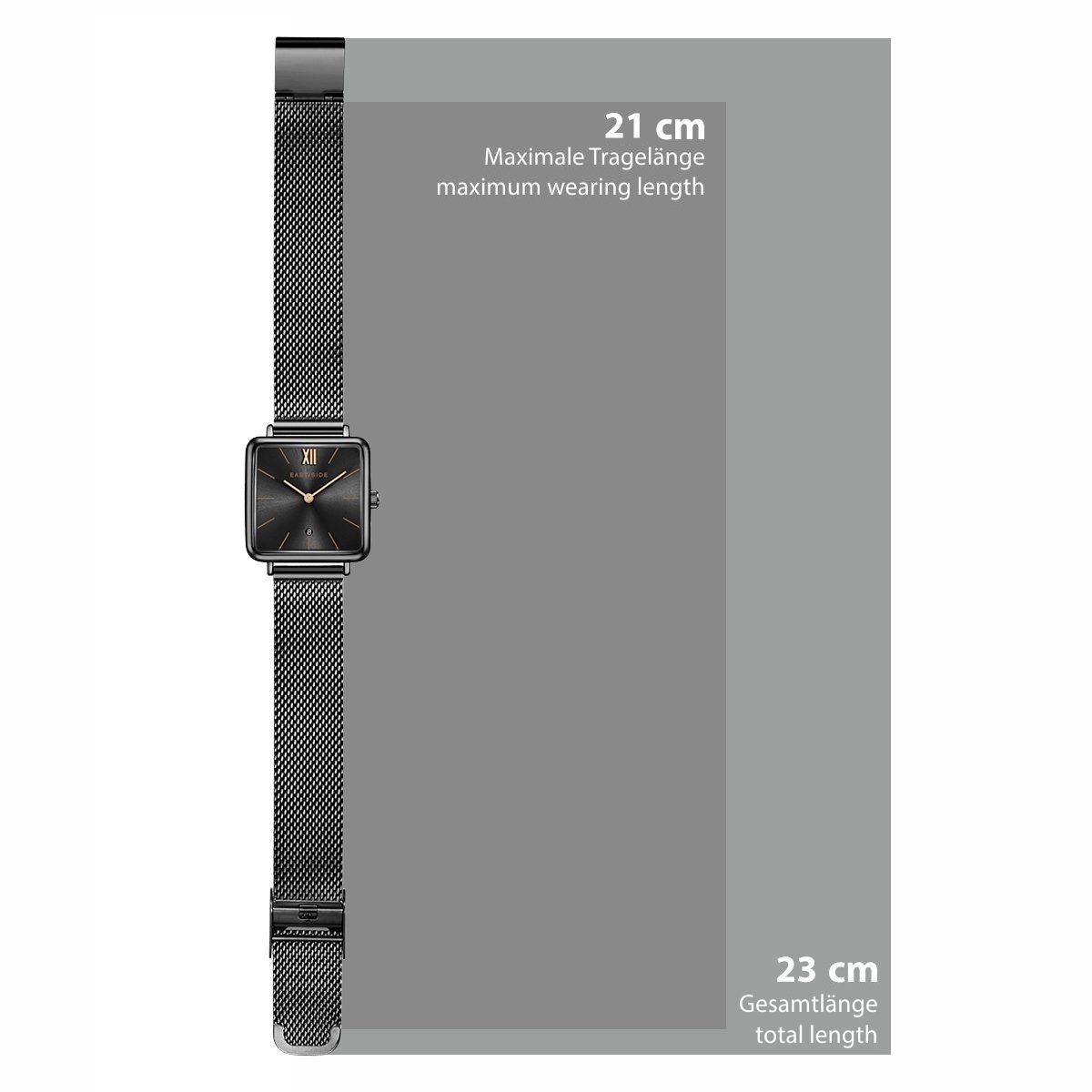 Eastside Automatikuhr Grand anthrazit, mit Edelstahl-Armband