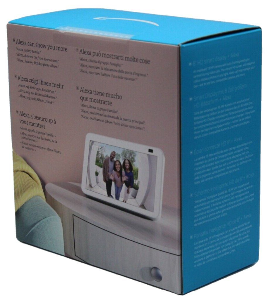 Amazon Echo Show 8 2. Generation 2021 Smart Speaker (WLAN (WiFi), Bluetooth, hochauflösender Klang, Sprachsteuerung, 13 MP Kamera, Kameraabdeckung)