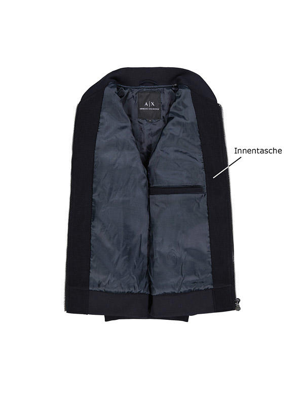 ARMANI EXCHANGE, Blouson, Mikrofaser, Navy
