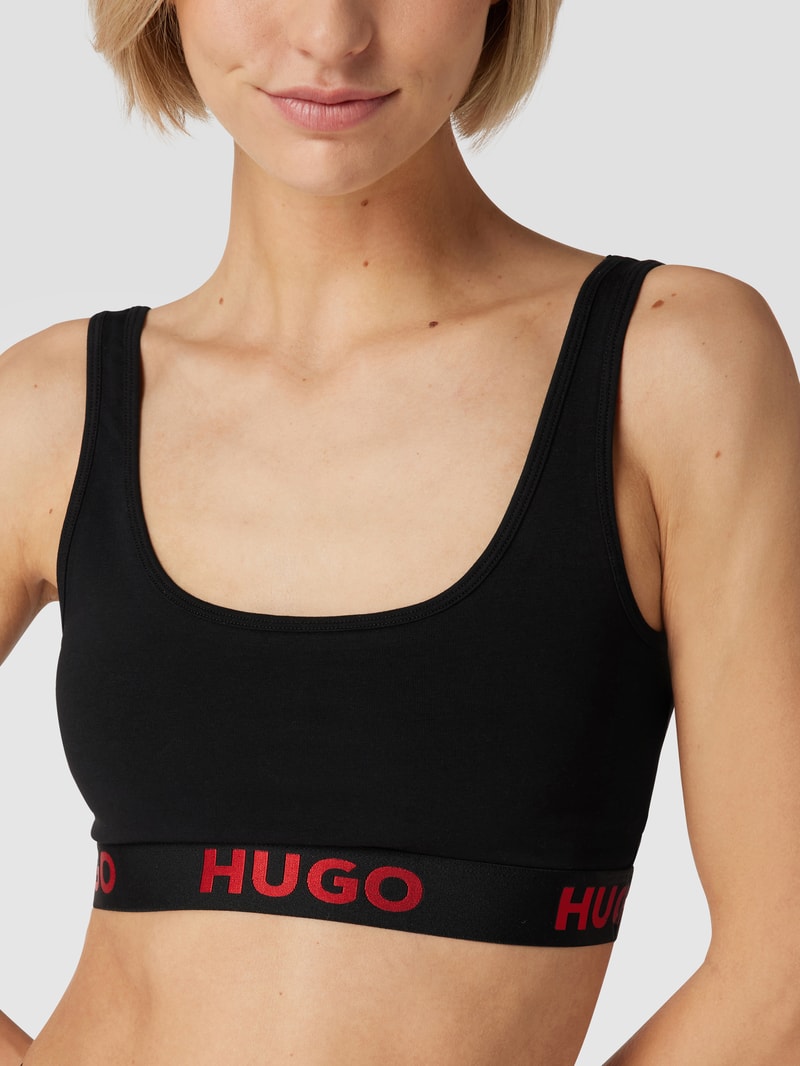 Bustier mit Logo-Bund Modell 'Bralette Sporty Logo' in schwarz