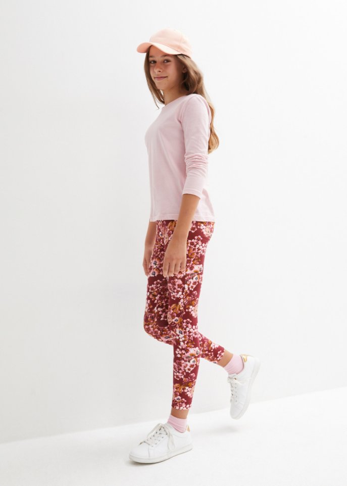 Mädchen Leggings mit Blumendruck (2er Pack)