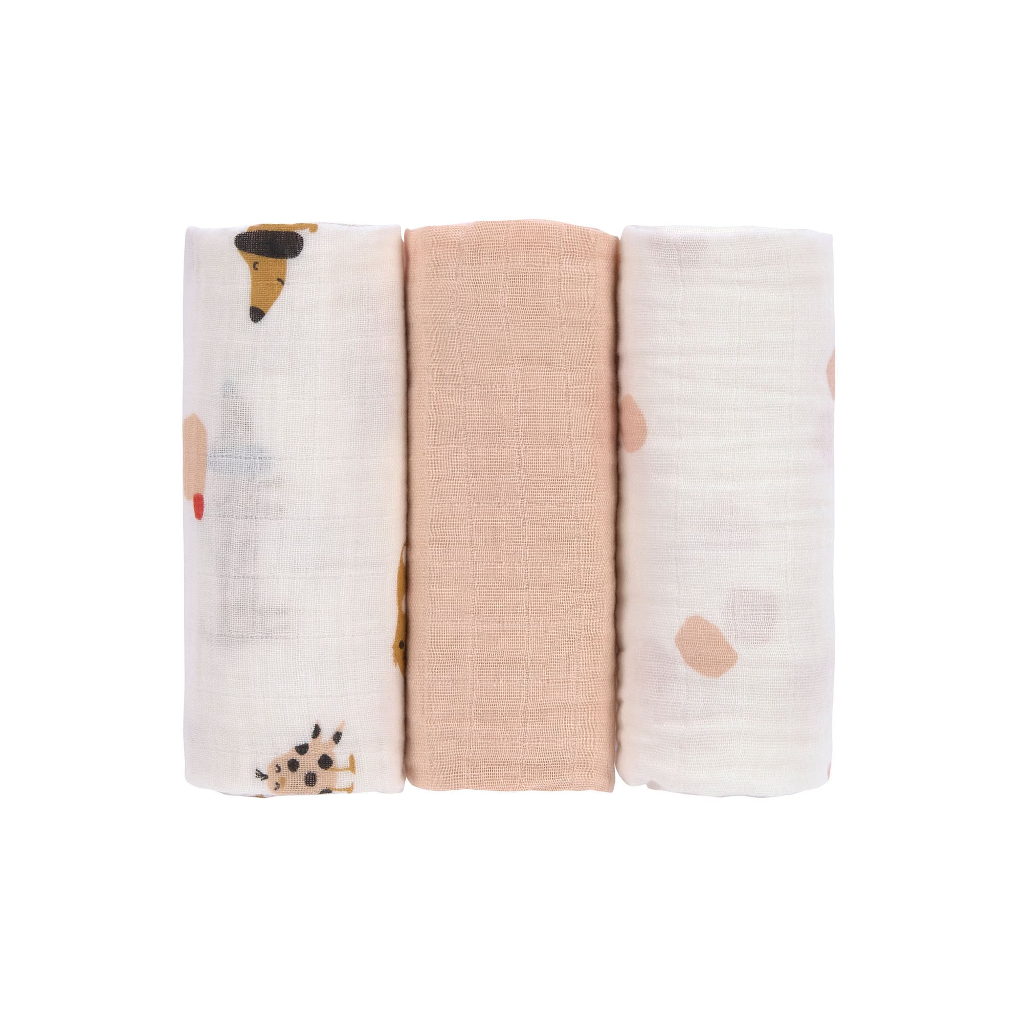 Mulltücher 3er Set 60 x 60 cm - Little Mateys, Spicy Orange
