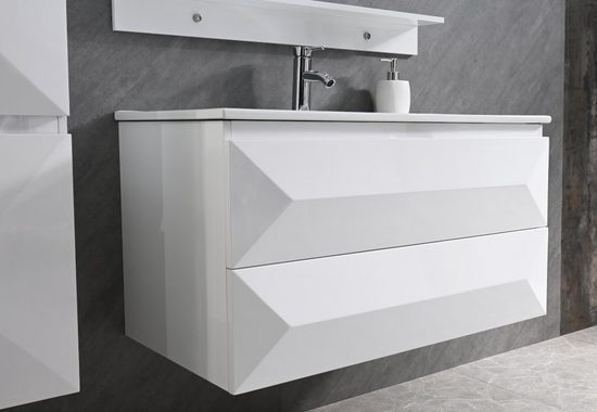 Faizee Möbel Badmöbel-Set Badmöbel Set vormontiert 