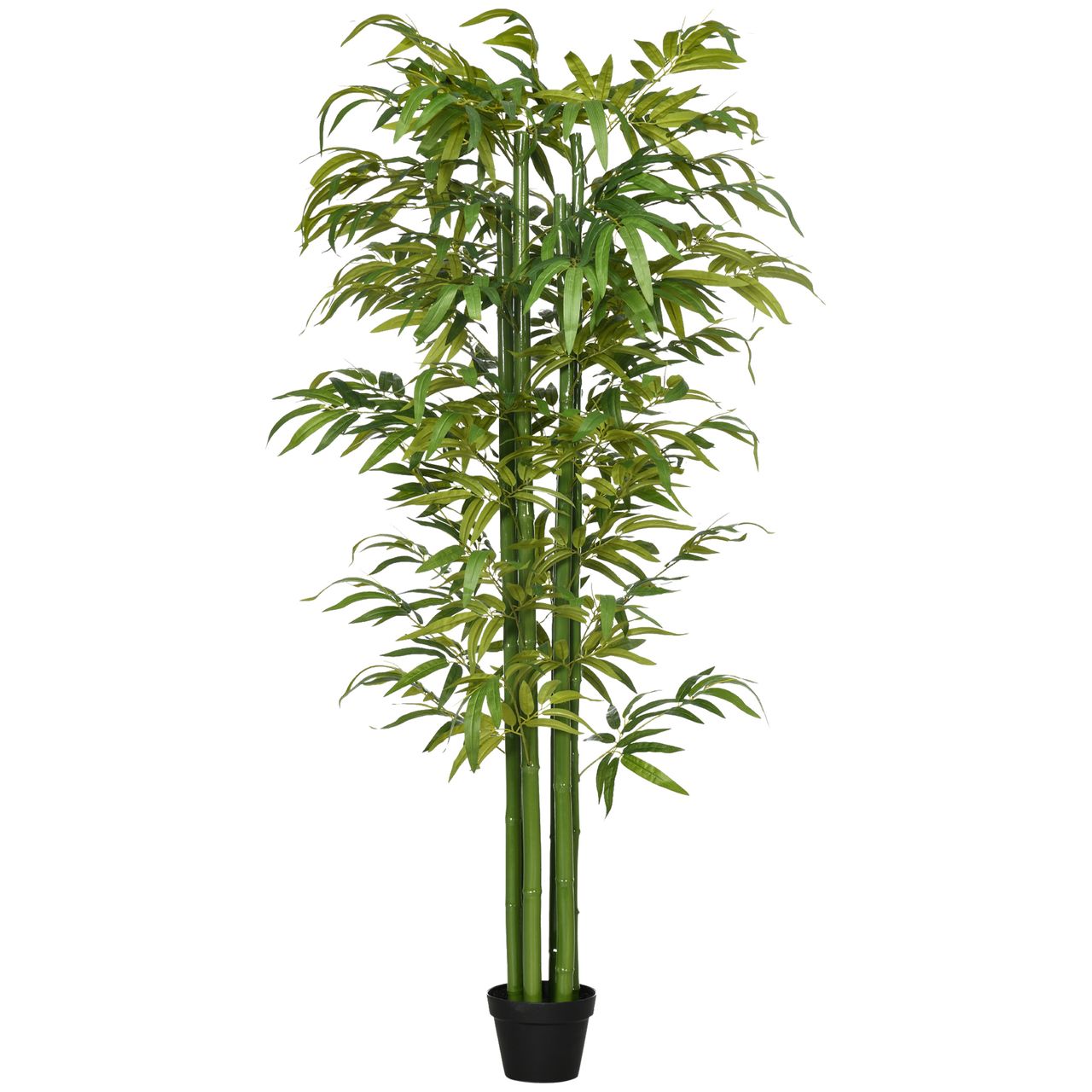 HOMCOM Künstliche Pflanze, 180 cm Kunstpflanze, Künstlicher Bambusbaum, Grün