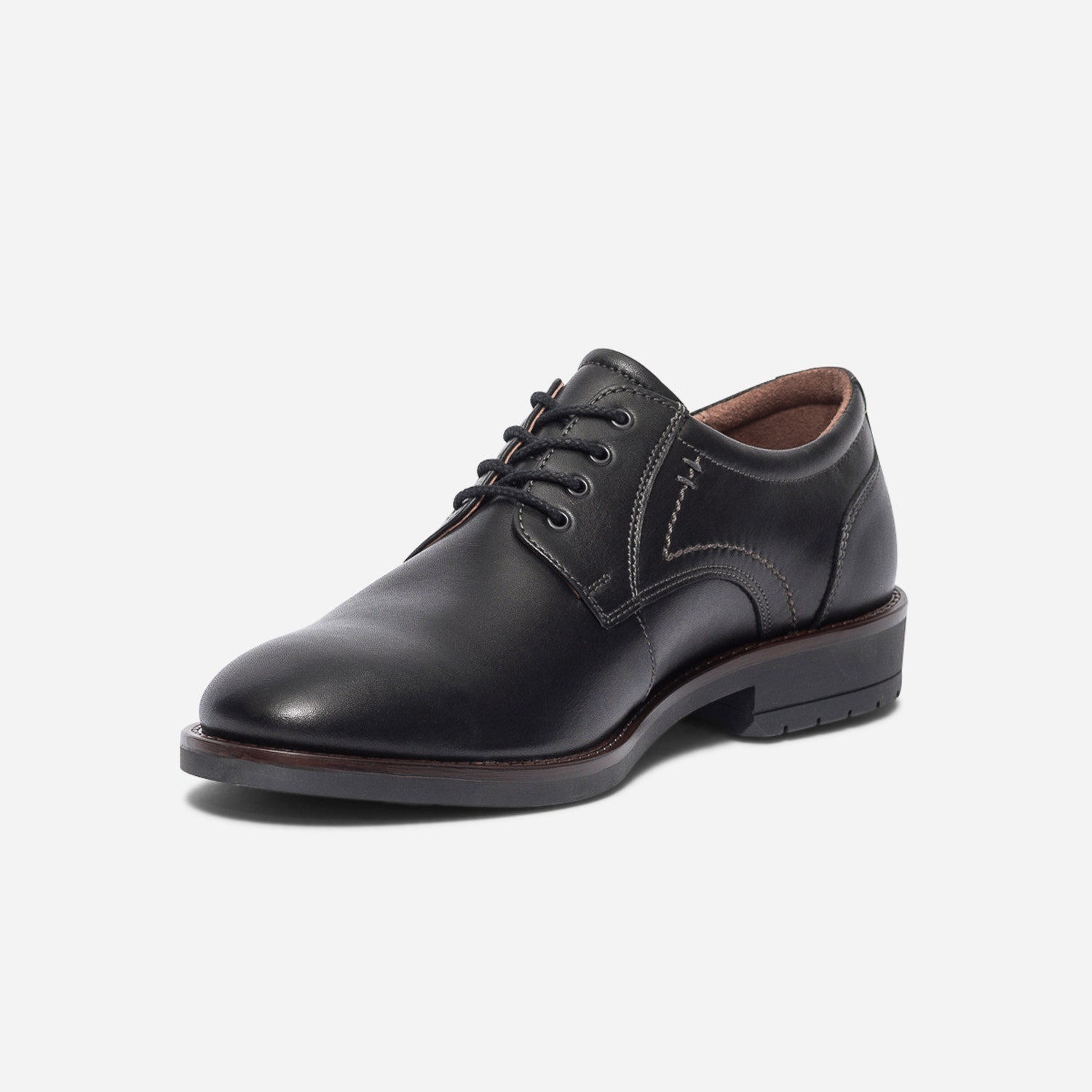 Derby confort noir en cuir