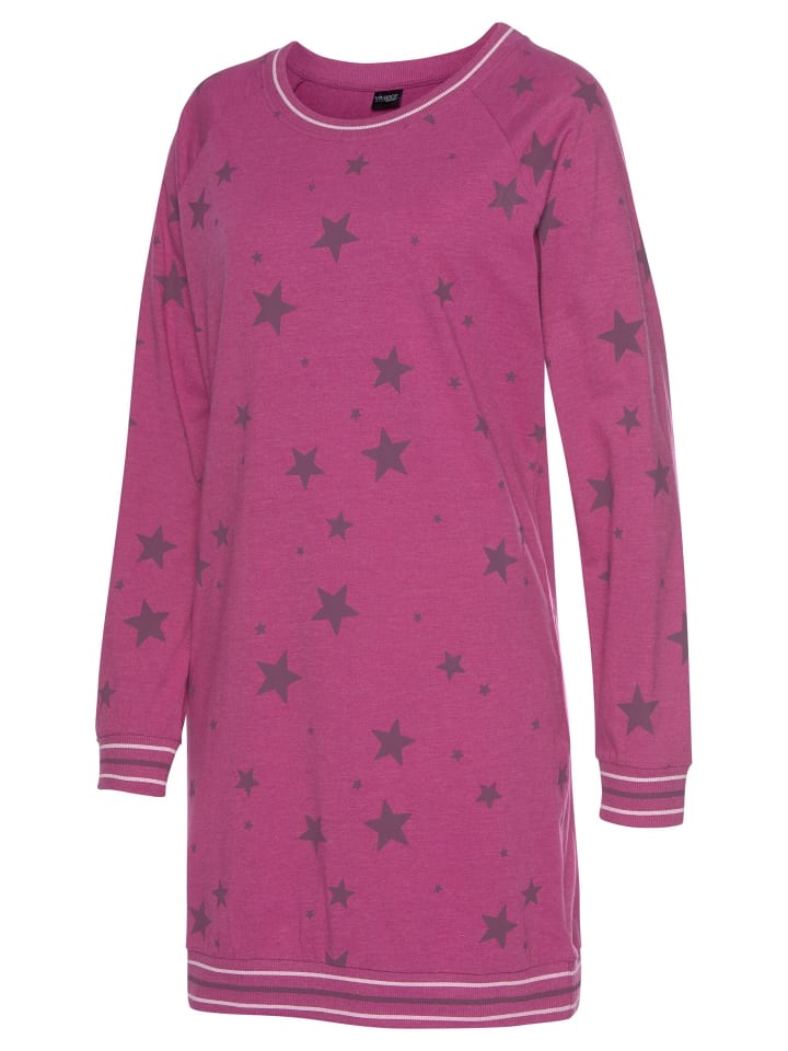 VIVANCE DREAMS Sleepshirt in bordeaux-gemustert günstig kaufen