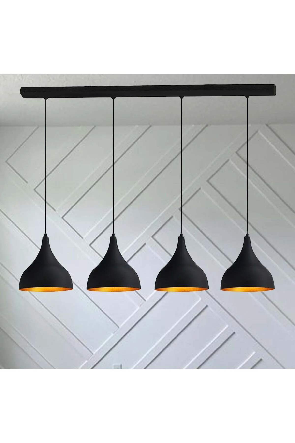 Bamyum  Pendelleuchte 4 Flammen Metall Set aus 2-3-4 Pendellampen Hängelampe Pendelleuchte