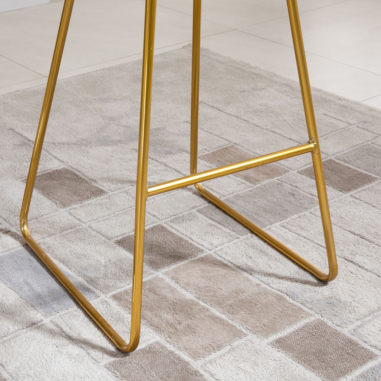 HOMCOM 2er-Set Barhocker mit Rückenlehne Bistrohocker Barstuhl Metall Gold