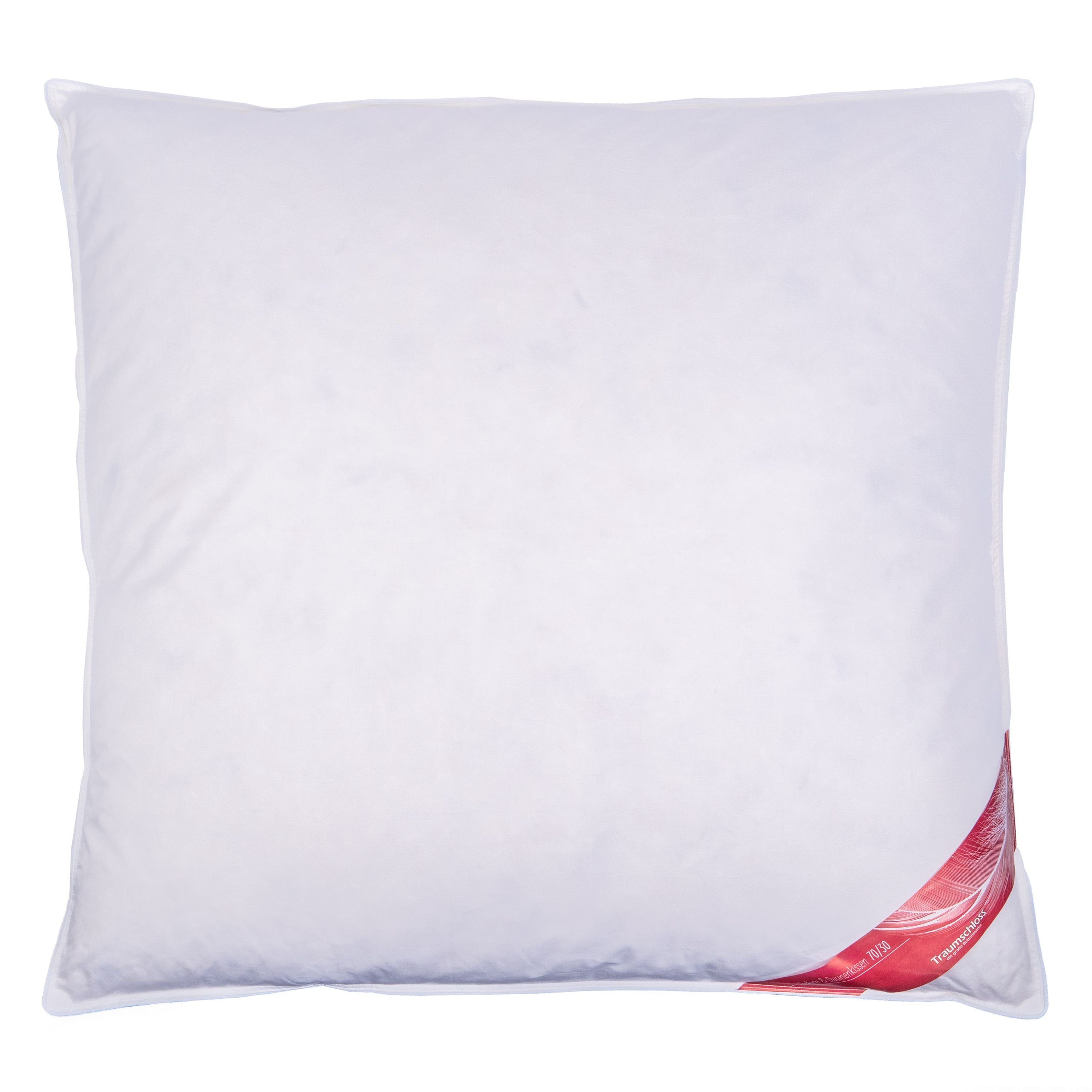 Federkissen Feder, Traumschloss, Füllung: 70% neue canadische Federn und 30% Daunen, Bezug: 100% Baumwolle, Rückenschläfer, Seitenschläfer, Bauchschläfer, feines Köper-Inlett