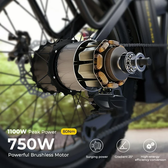 SOHAMO H3 Electric Bike for Adults 20 Fat Tire Folding Ebike, 750W Motor, 48V 15Ah Removable Battery, Front Suspension, Shimano 7 Speed Mountain Bike