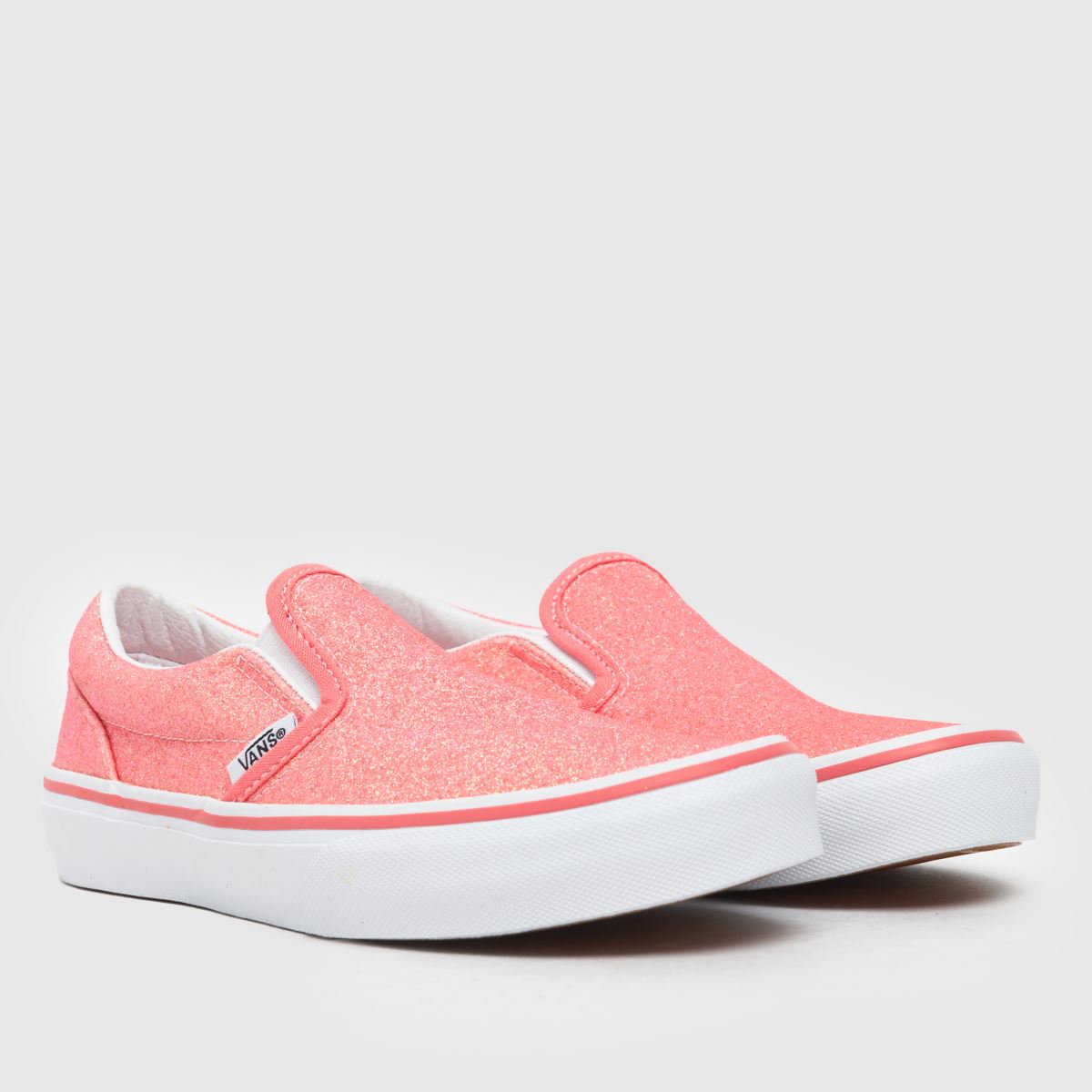 Vans rosa klassiska slip-on flickor juniorskor