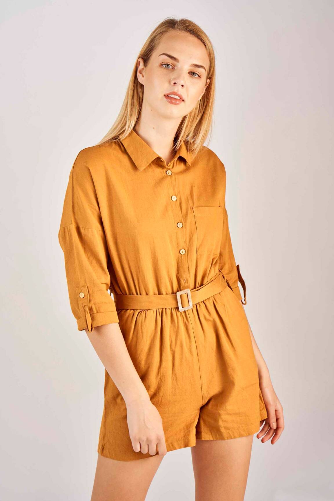 Only Combi Shorts Femme couleur marron