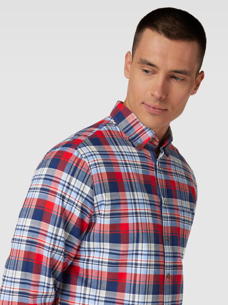 Regular Fit Freizeithemd mit Karomuster in marineblau