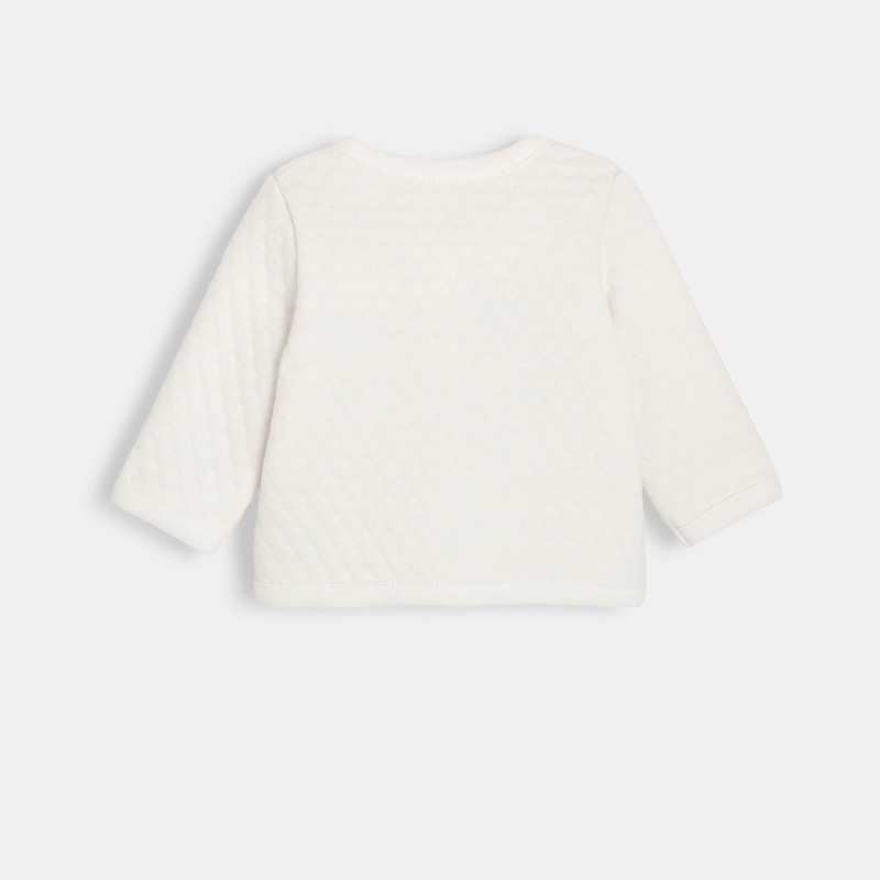 Cardigan matelassé bébé en coton bio blanc Absorba