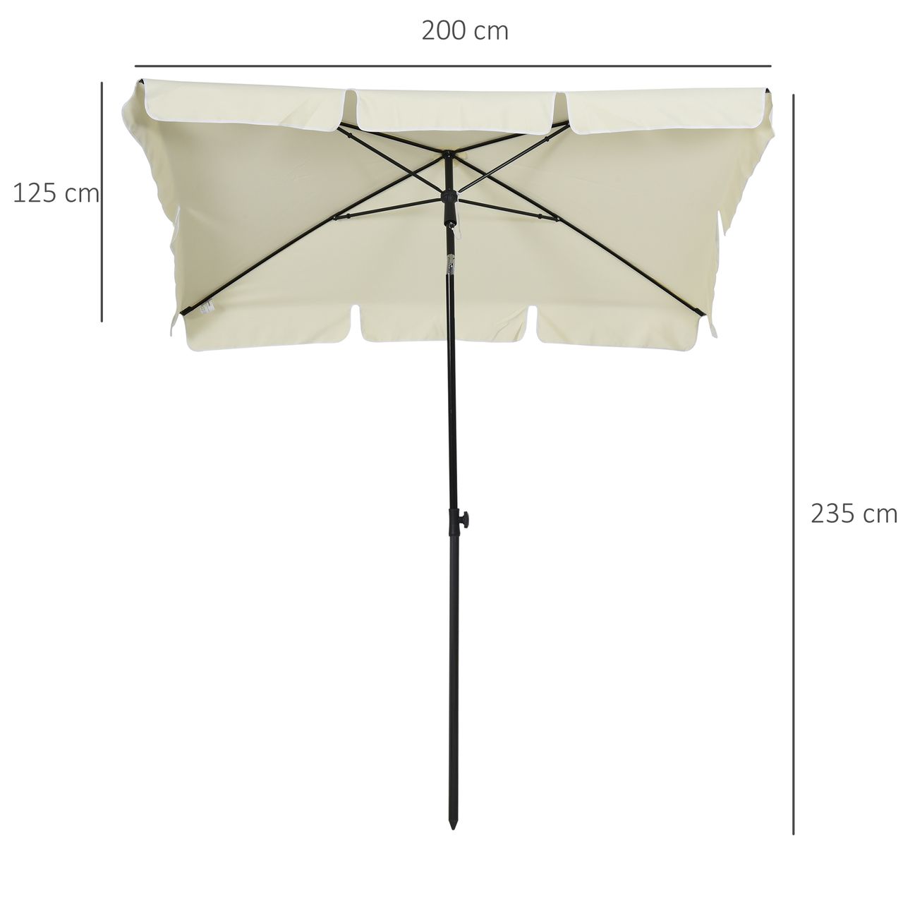 Outsunny Sonnenschirm Gartenschirm Strandschirm Balkonschirm Schirm Sonnenschutz knickbar (Kaffeebraun Schwarz)