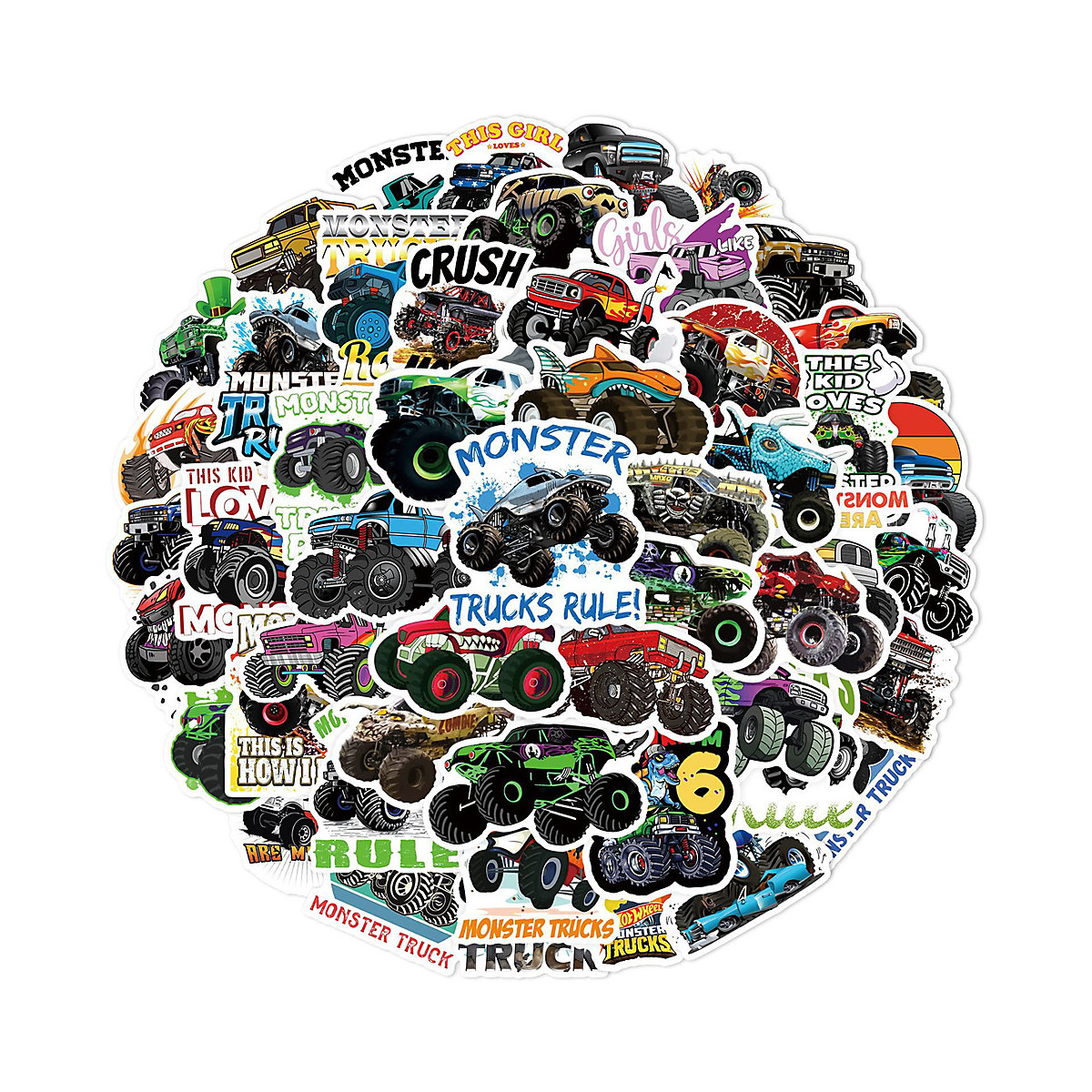 frler Aufkleber Sticker Set Auto Geländewagen ,50 Stück Sticker für Kinder