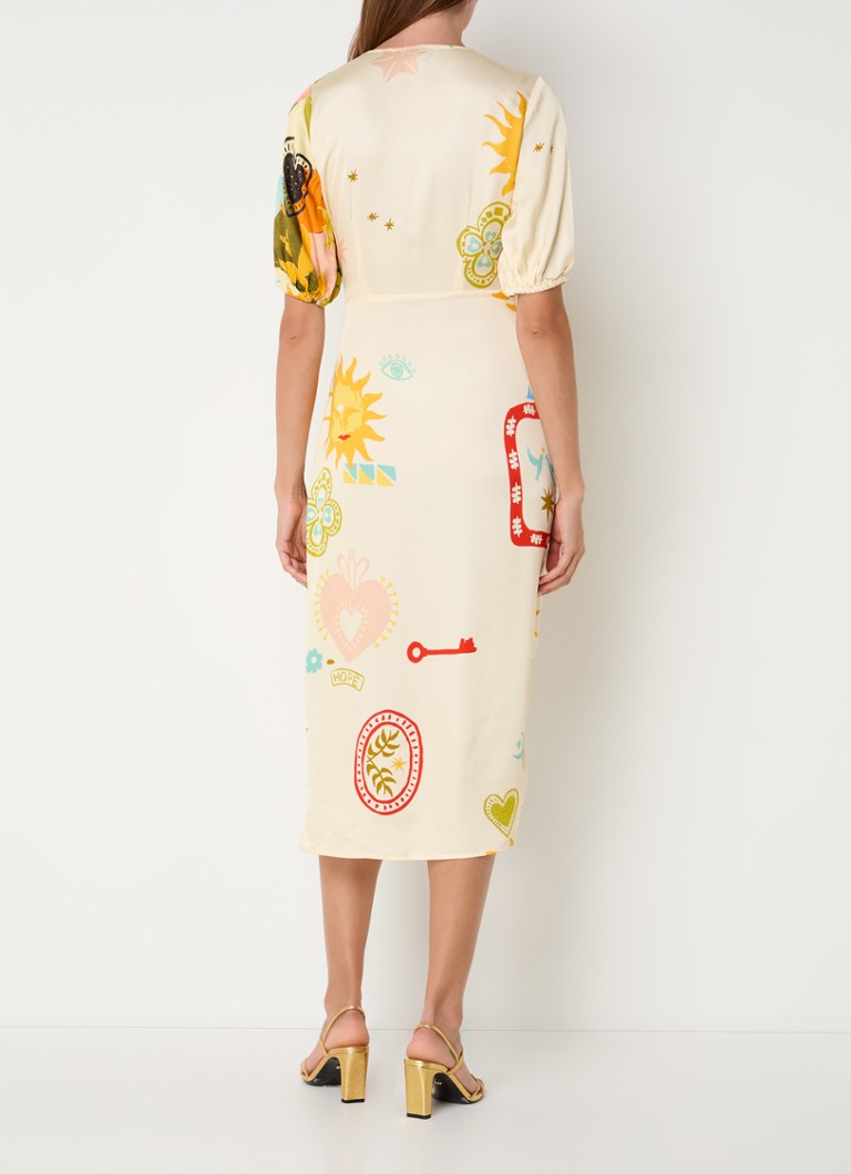 Never Fully Dressed Vienna midi-omslagskjole med trykk