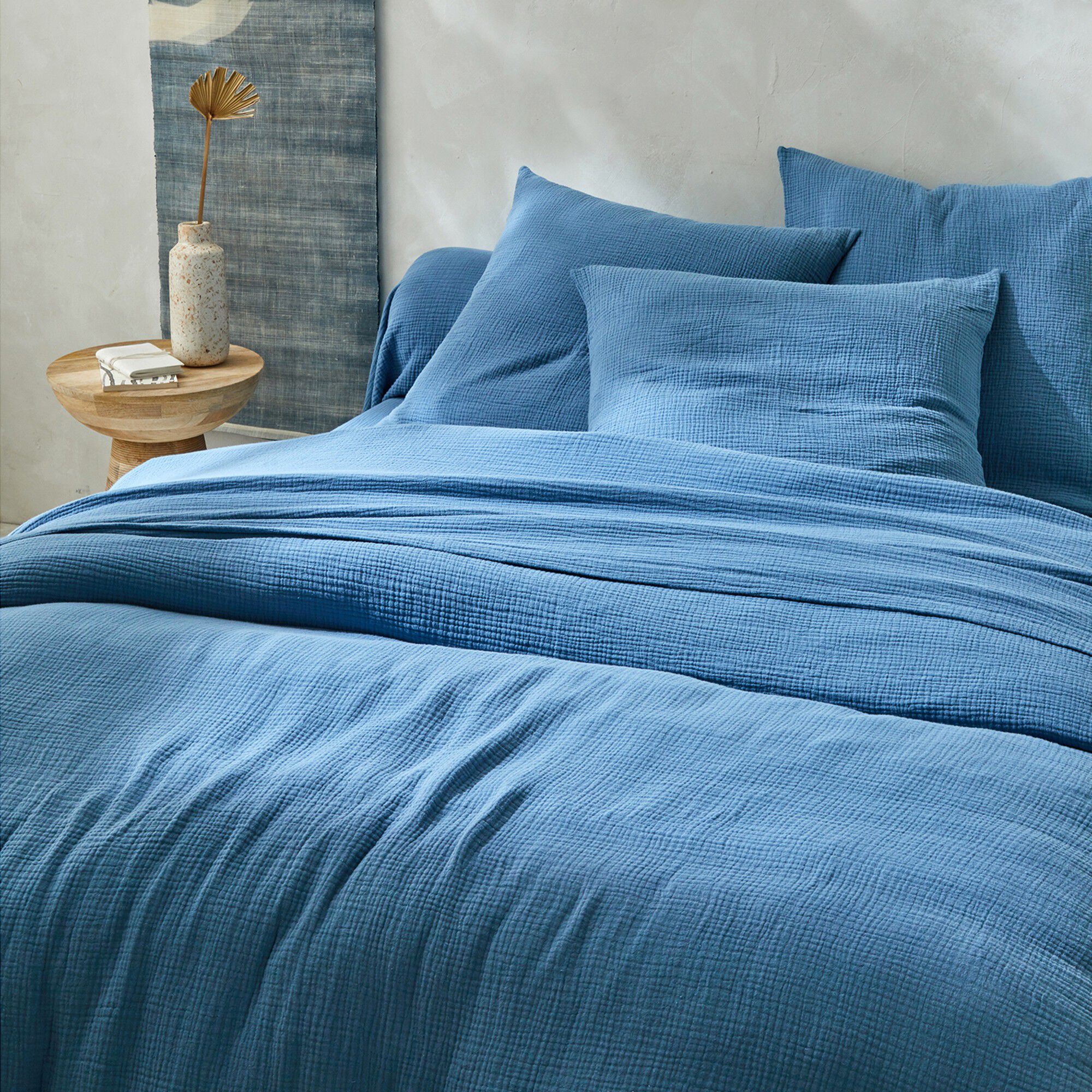 Linge de lit uni en triple gaze de coton