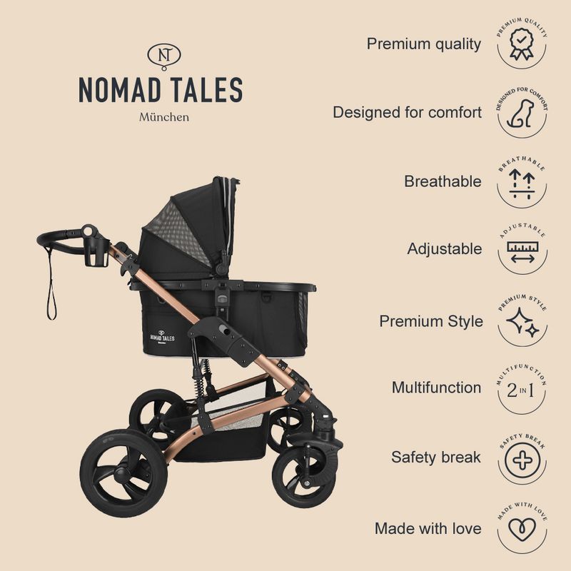 Nomad Tales Calma Pet Stroller, rose gold zu TOP-Preisen | bitiba