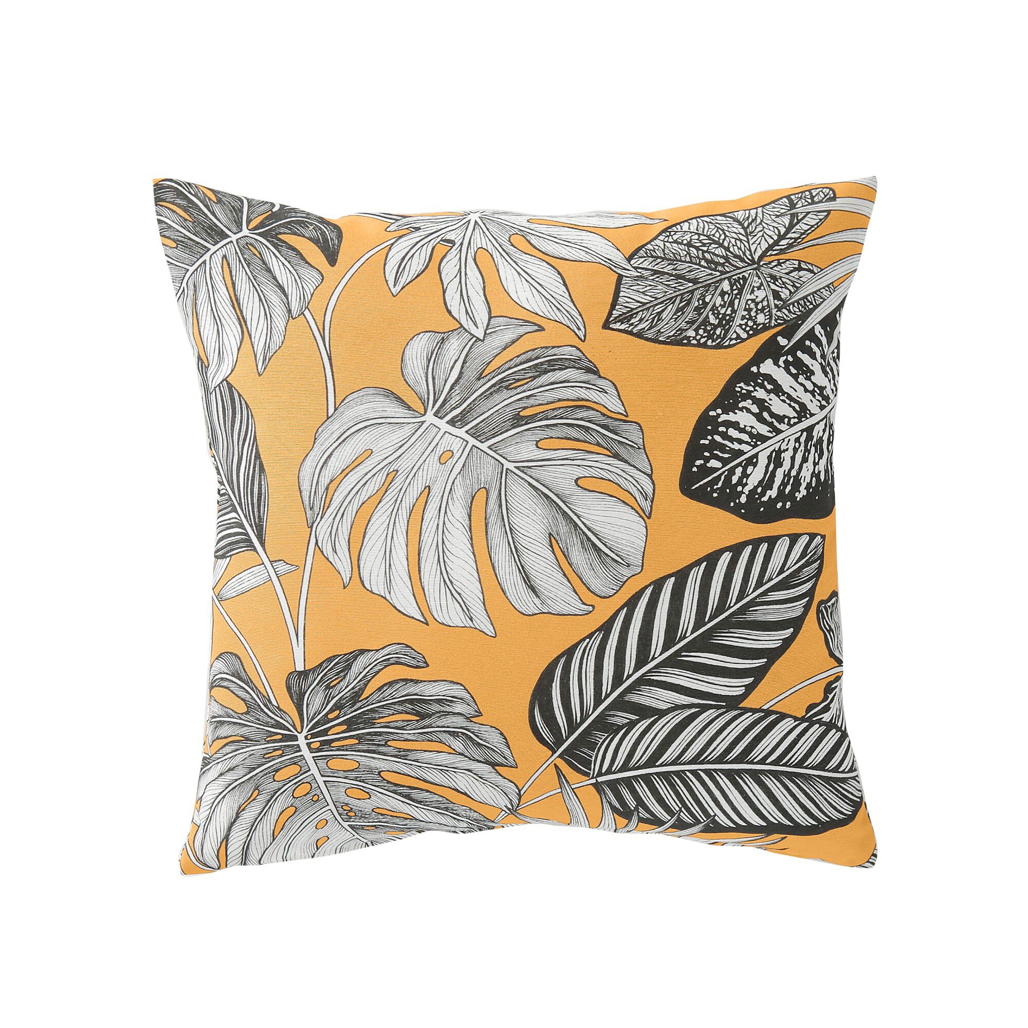 Housse de coussin imprimé tropical